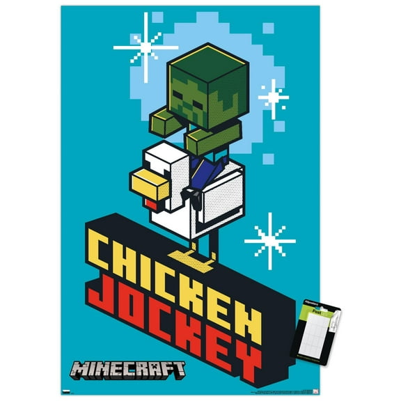 Minecraft - Chicken Jockey Wall Poster, 22.375" x 34"