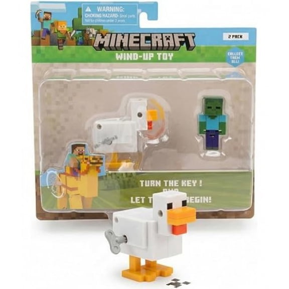 Minecraft Chicken & Zombie Wind-Up Toy