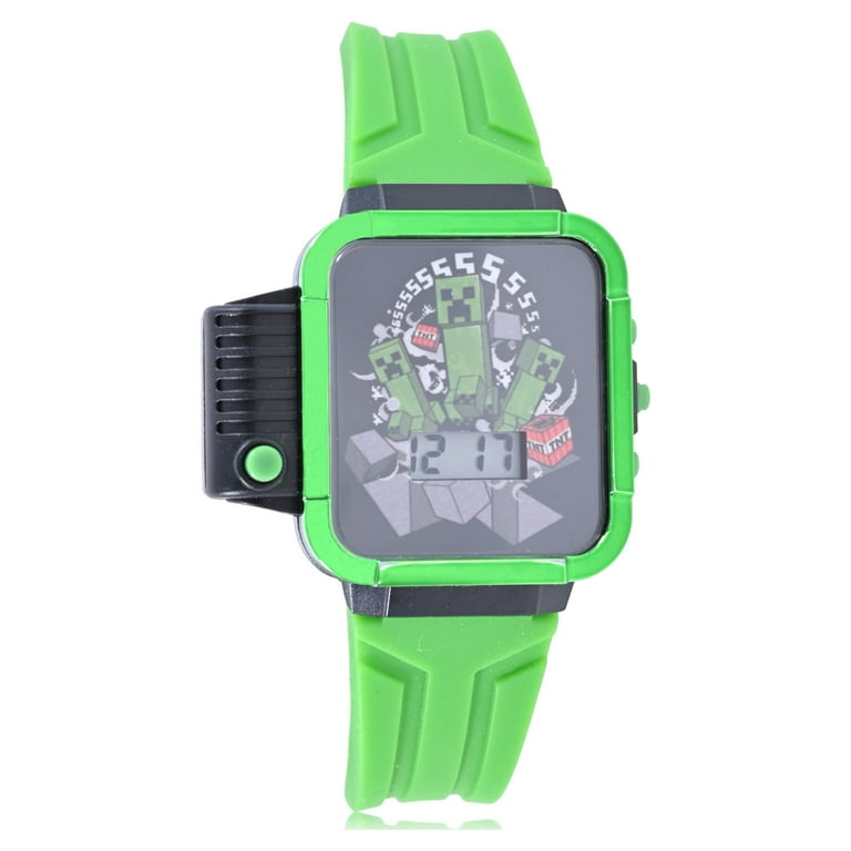 Minecraft Childrens Unisex Watch in One Size Color Green Silicone Strap MIN4167WM