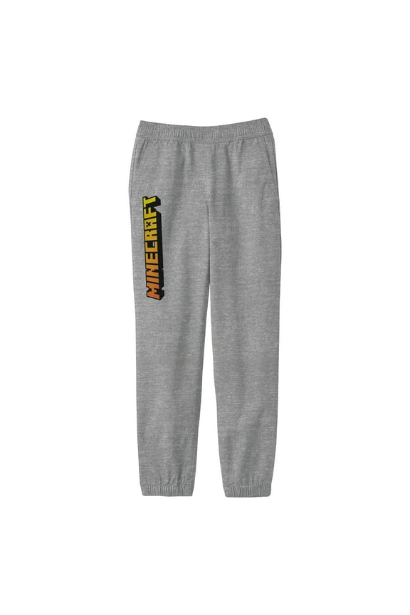 Minecraft Classic Logo Youth Athletic Gray Graphic Jogger Pants