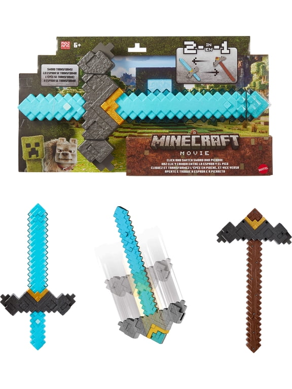 Click and Switch Sword and Pickaxe Role-Play 2-in-1 Toy Inspired by the Movie