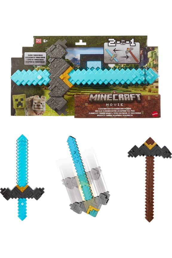 Click and Switch Sword and Pickaxe Role-Play 2-in-1 Toy Inspired by the Movie
