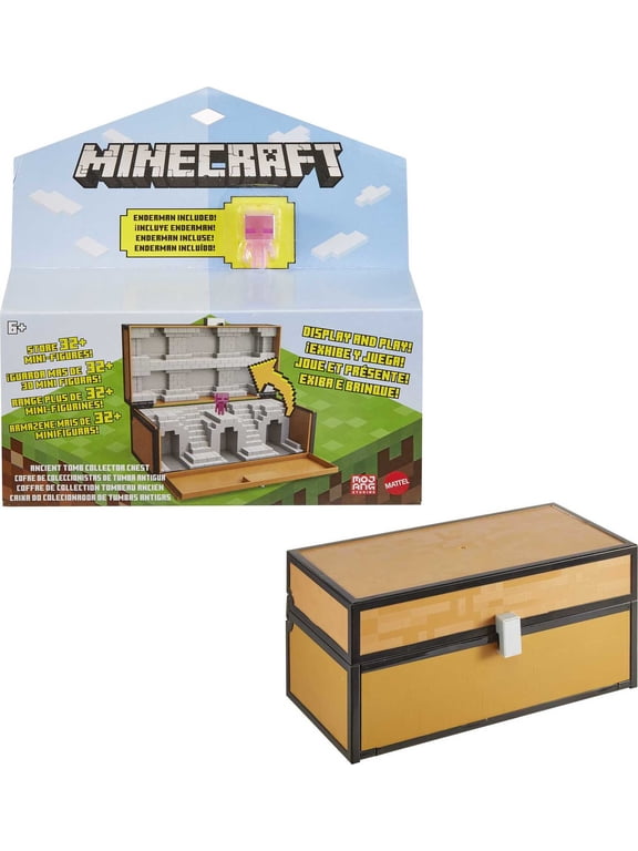 Collector Case, Chest with Teleporting Enderman Mini Action Figure, Storage for 32+ Minis