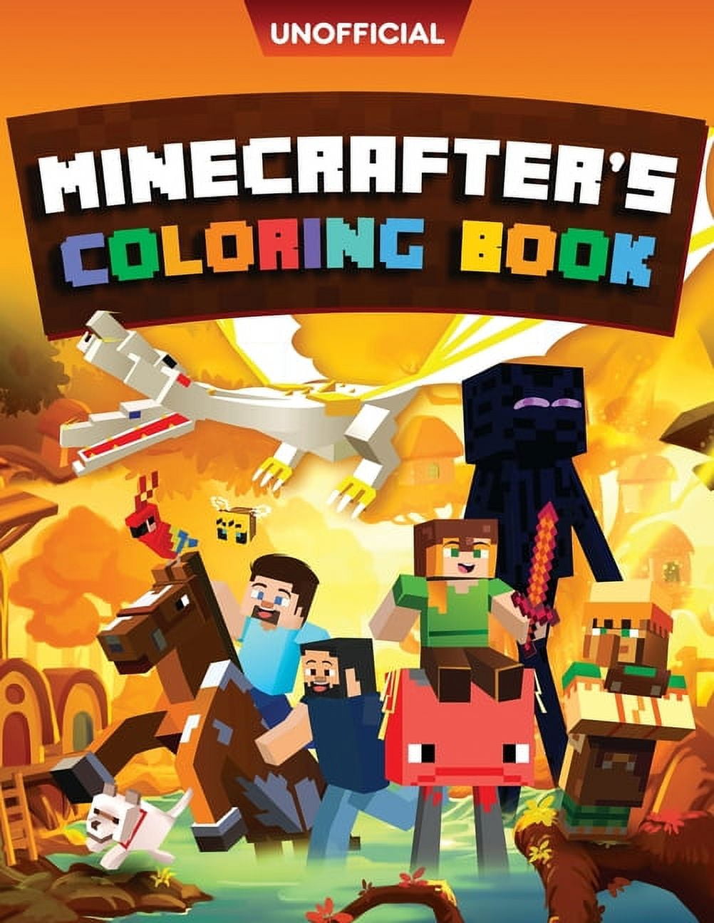 ORDINARY VILLAGER Minecraft Coloring Book: Minecrafter's Coloring Activity Book: 100 Coloring Pages for Kids - All Mobs Included (An Unofficial Minecraft Book) (Paperback)