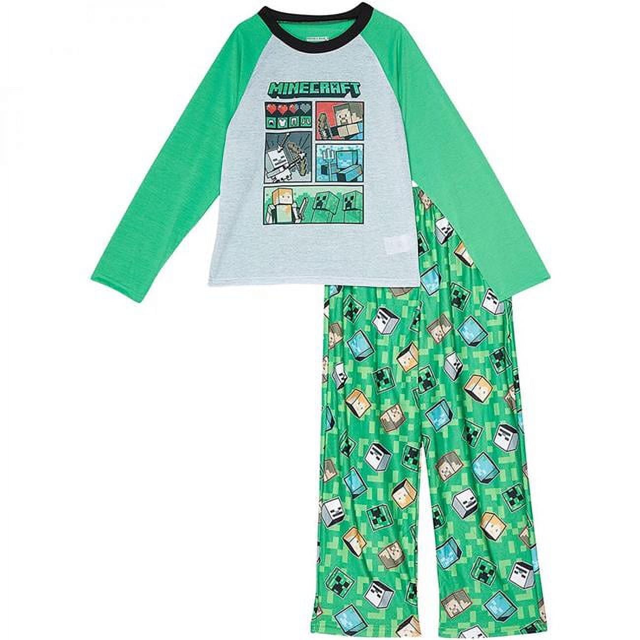 Minecraft Comic Panel w Icons All Over Legs Pajama Set Size 10