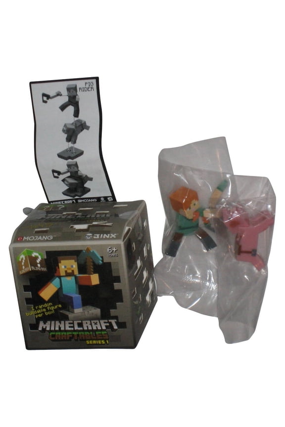 Minecraft Craftables Series 1 (2015) Jinx Mojang Pig Rider Mini Figure