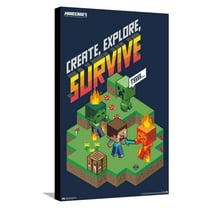 Minecraft - Create, Explore, Survive 2 Canvas Wall Poster, 14.725" x 22.375"