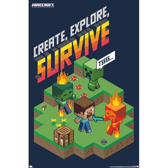 Minecraft - Create, Explore, Survive 2 Wall Poster, 22.375" x 34"