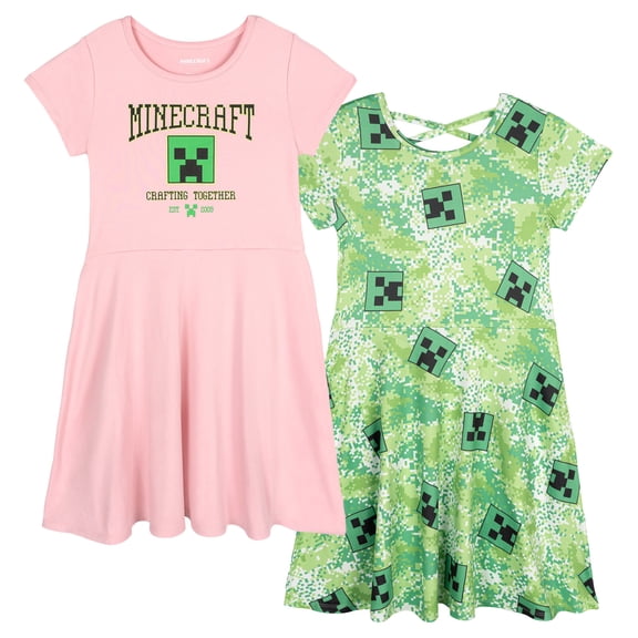 Minecraft Creeper 2 Pack Dresses Toddler to Big Kid
