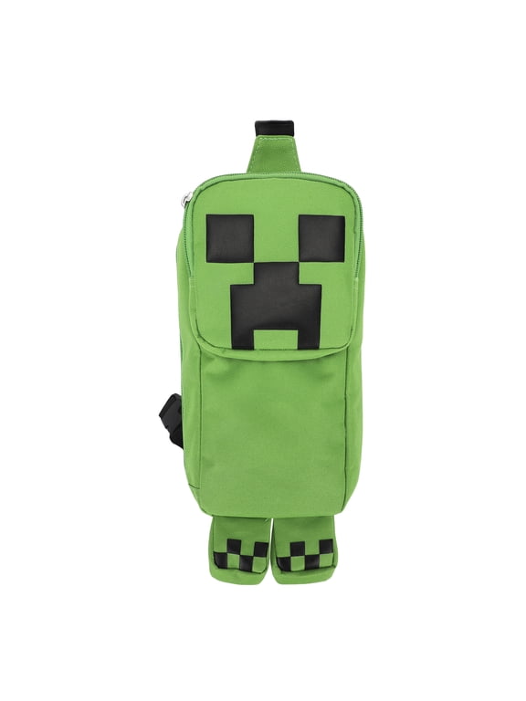 Minecraft Creeper 3D Character Crossbody Sling Bag With Adjustable Strap