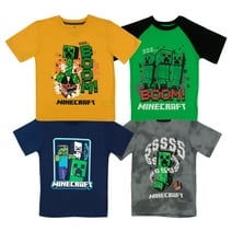Minecraft Creeper 4 Pack T-Shirt Bundle Set, Shirts for Boys 4-Pack Set (Sizes 4-16)