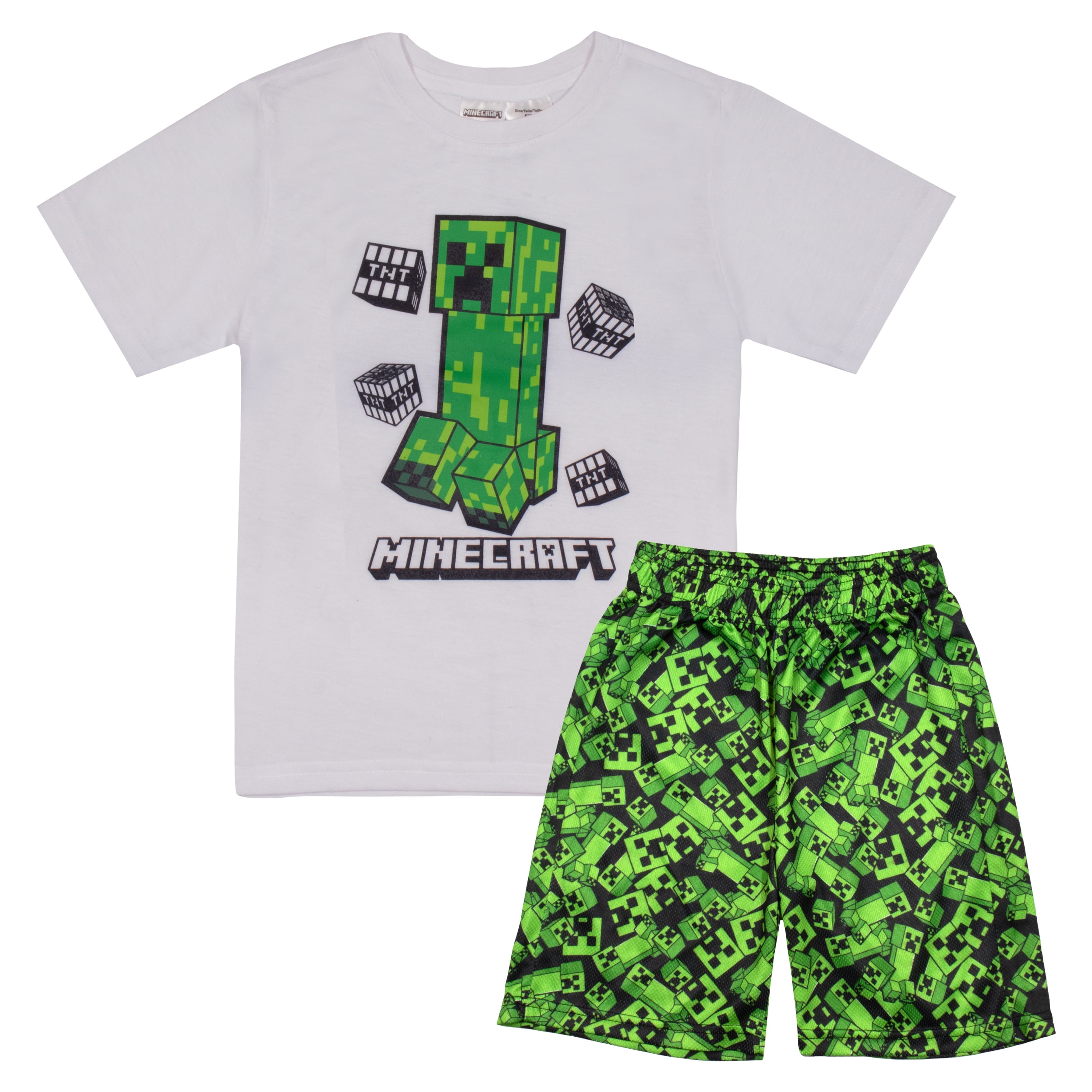 Minecraft Kids T-Shirt and Denim Shorts Set – Blue | Summer Outfit for Boys main image 1