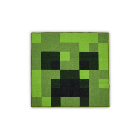 Minecraft Creeper Area Rug | Creeper Minecraft Rug | 39-Inch Square Area Rug