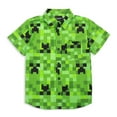 thumbnail image 1 of Minecraft Creeper Big Boys Button Down Dress Shirt Little Kid to Big Kid, 1 of 5