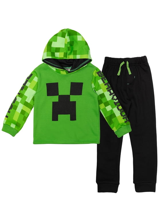 Creeper Fleece Elastic Waistband Hooded Outfit Sets (Kids)