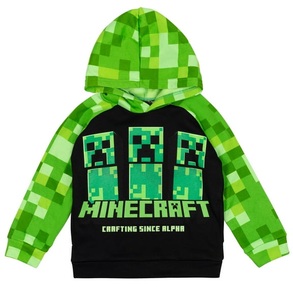 Minecraft Creeper Big Boys Fleece Pullover Hoodie Little Kid to Big Kid
