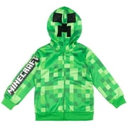 Minecraft Creeper Big Boys Fleece Zip Up Hoodie Little Kid to Big Kid