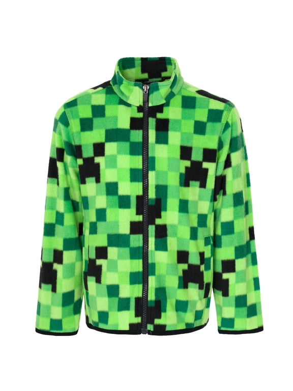 Creeper Big Boys Fleece Zip Up Jacket Green 18-20