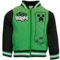 thumbnail image 1 of Minecraft Bomber Jacket for Boys, Zip-Up Creeper Varsity Jacket for Kids (Sizes 4-18), 1 of 5