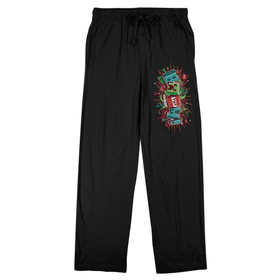 Minecraft Creeper Boom QT Men's Black Sleep Pajama Pants-XL