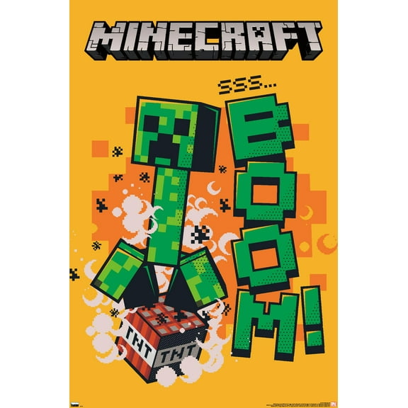 Minecraft - Creeper Boom Wall Poster, 22.375" x 34"