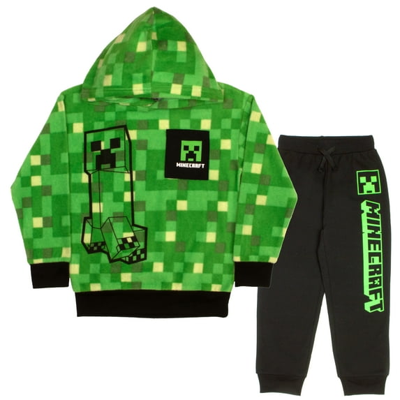 Minecraft Creeper Boys Hoodie Sweatpants 2-Piece Set for Kids and Toddlers (Size 4-16)