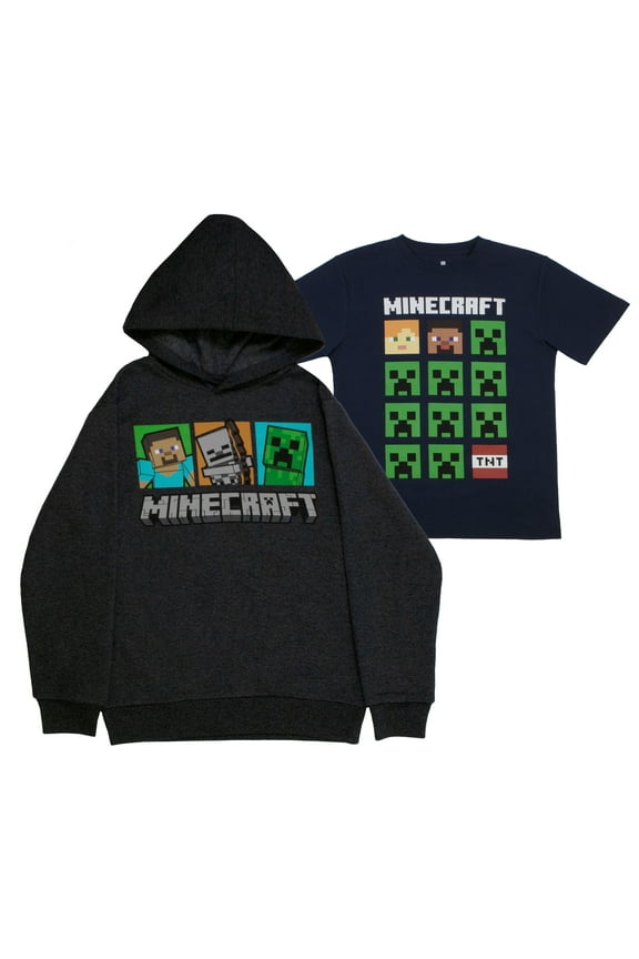 Creeper Boys, Hoodie, and T-Shirt, 2-pack Clothes Set (Sizes 4-18)