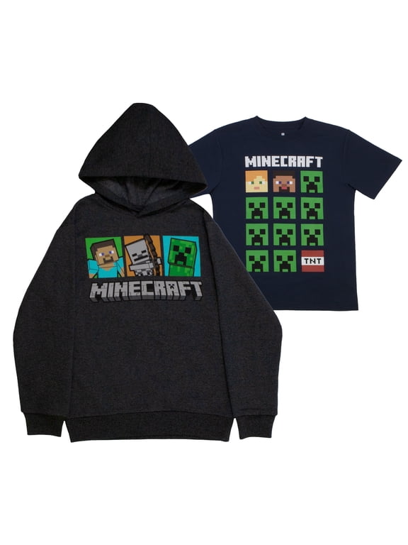 Creeper Boys, Hoodie, and T-Shirt, 2-pack Clothes Set (Sizes 4-18)