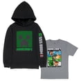thumbnail image 1 of Minecraft Creeper Boys, Hoodie, and T-Shirt, 2-pack Clothes Set (Sizes 4-18), 1 of 5