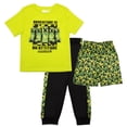thumbnail image 1 of Minecraft Boys 3-Piece Creeper Pants Set - Short Sleeve T-Shirt, Shorts, & Jogger Pants 3-Pack Bundle Set for Boys (Sizes 4-8), 1 of 8