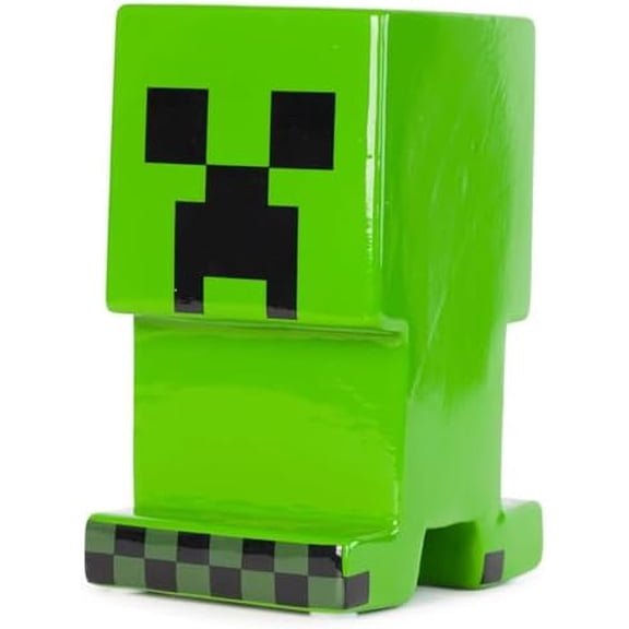 Minecraft Creeper Ceramic Piggy Bank - Kids Room Decor & Coin Bank for Gamers - Children's Learning Resource