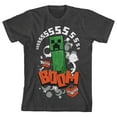 thumbnail image 1 of Minecraft Creeper Character TNT Boom Youth Charcoal Heather Graphic Tee-Small, 1 of 4