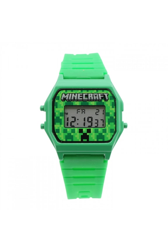 Creeper Digital Watch Face with Green Band