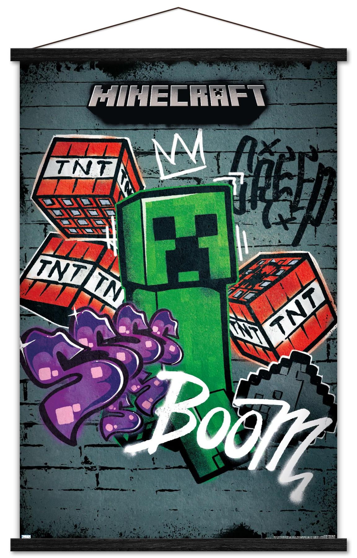 Minecraft - Creeper Do Not Enter Wall Poster with Pushpins, 22.375