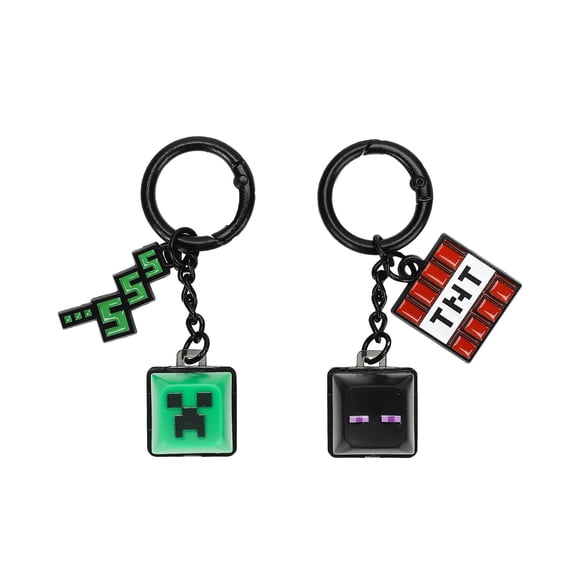 Minecraft Creeper & Enderman 2-Piece Keycap Keychain