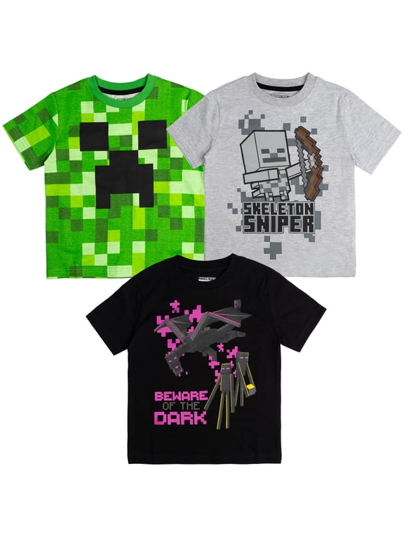 Big Boys' 3-Pack T-Shirts Green Heather Black