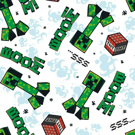 Minecraft Creeper Explode Cotton Fabric