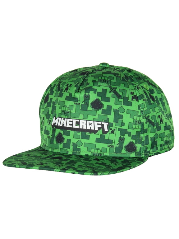 Creeper Face AOP Youth Flat Bill Snapback OSFM Cap Hat