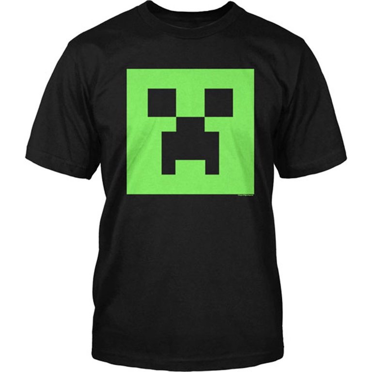 Minecraft Creeper Face Long Sleeve Black Youth Hooded Sweatshirt-XS