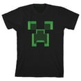 thumbnail image 1 of Minecraft Creeper Face Grid Boy's Black T-shirt-X-Large, 1 of 2