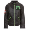 thumbnail image 1 of Minecraft Creeper Faux Leather Moto Jacket Little Kid to Big Kid, 1 of 5