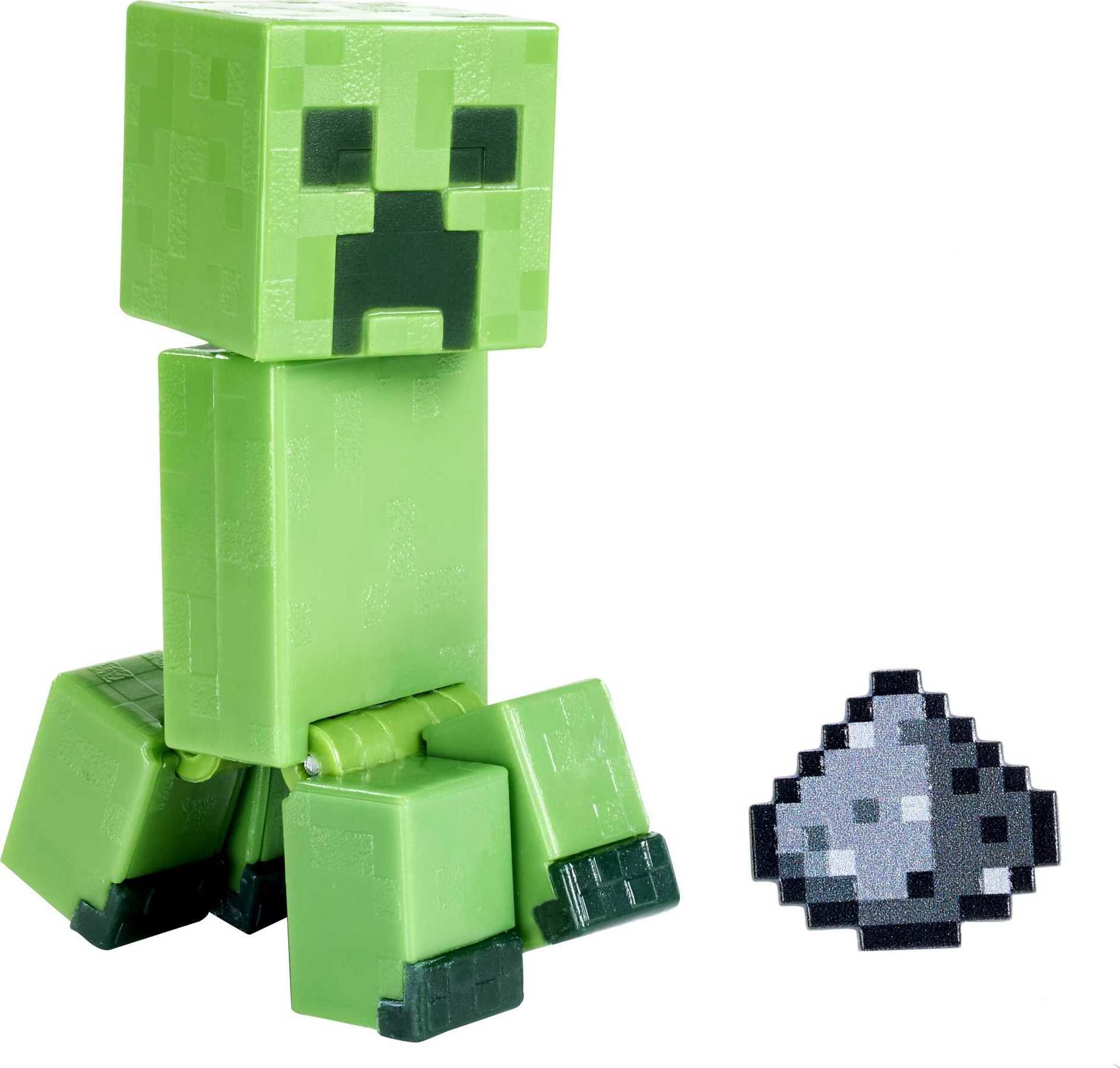 Mattel Minecraft Toys 3.25-Inch Action Figure, Creeper With Accessory &  Portal Piece, Toy Collectible Inspired By Video Game