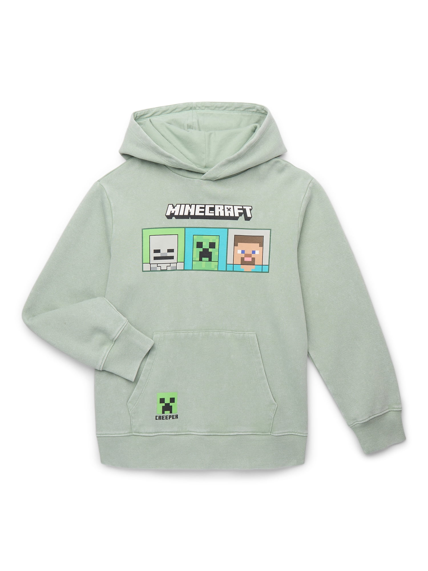 Minecraft Boys Creeper Graphic Pullover Hoodie, Sizes XS-XXL