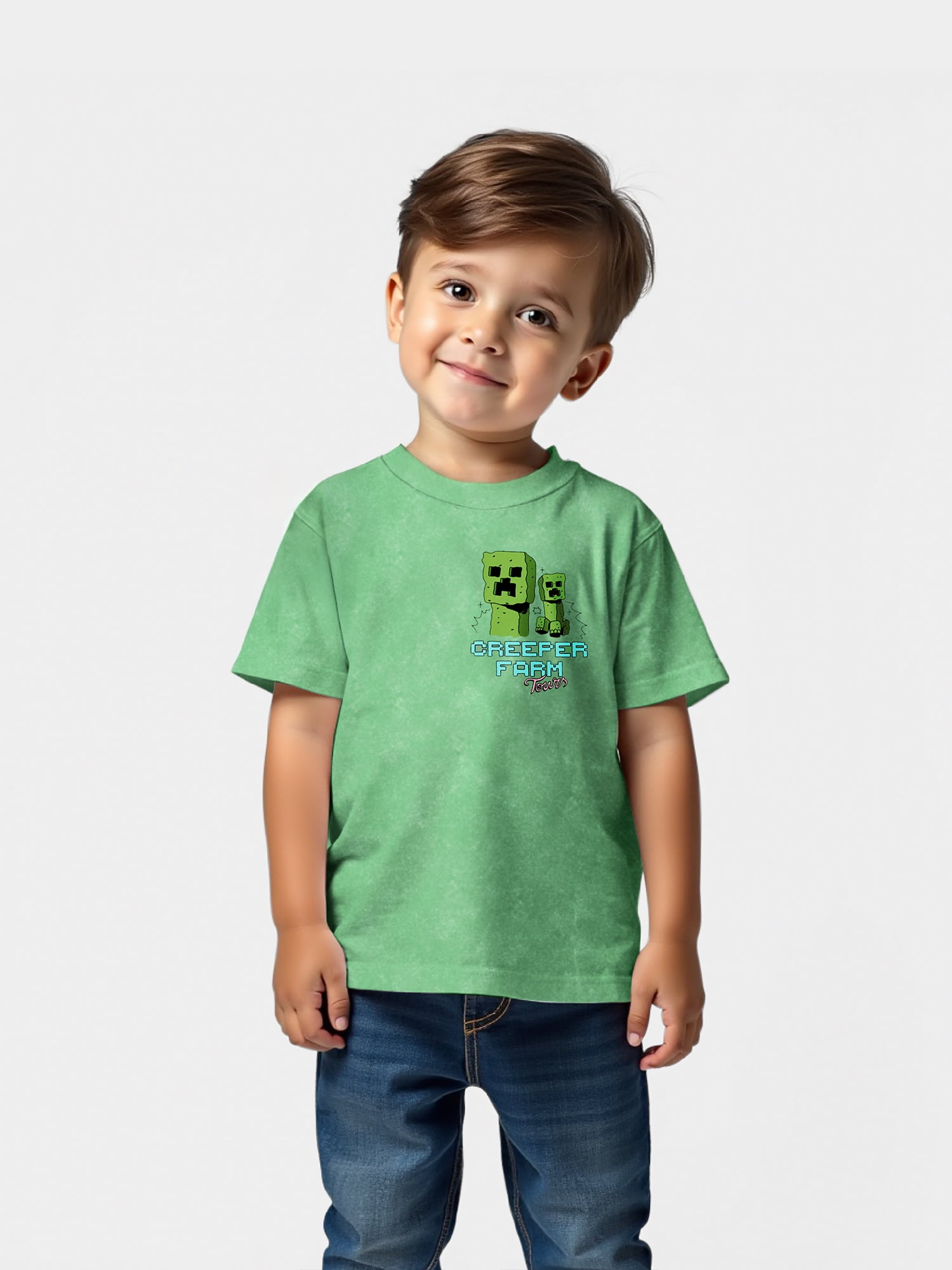 Minecraft Creeper, Graphic Short Sleeve T-Shirt, Boys, XS-XXL