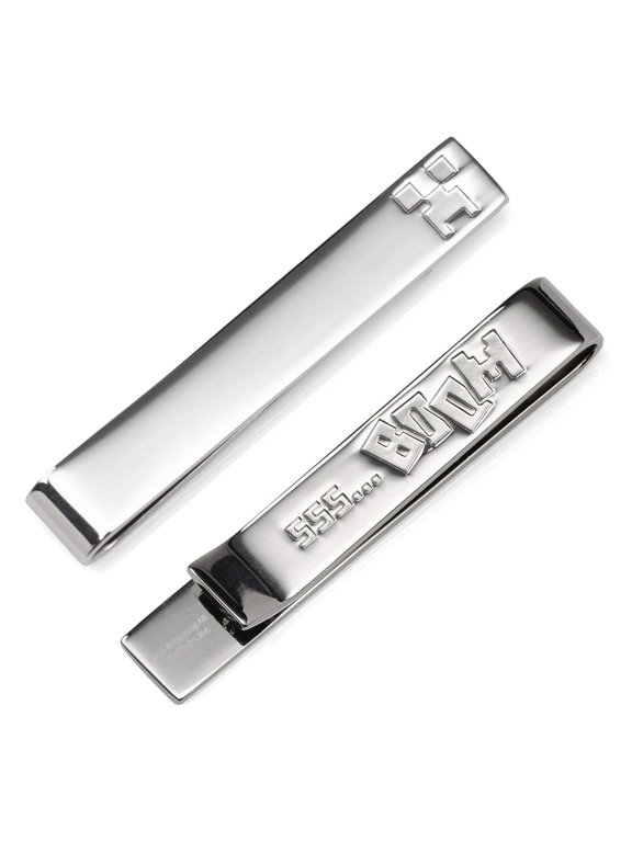 Creeper Hidden Message Silver Tie Bar