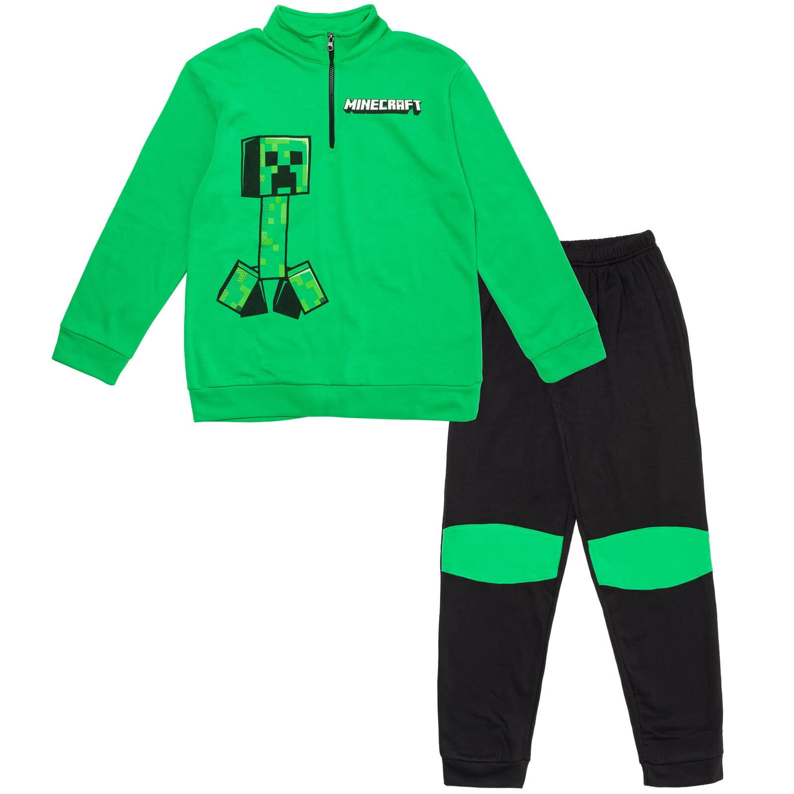 Minecraft Creeper Little Boys Fleece Half Zip Sweatshirt & Pants Set