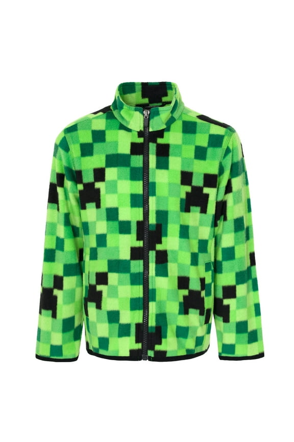 Creeper Little Boys Fleece Zip Up Jacket Green 7-8