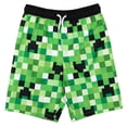 thumbnail image 1 of Minecraft Creeper Little Boys Swim Trunks Bathing Suit Little Kid to Big, 1 of 5