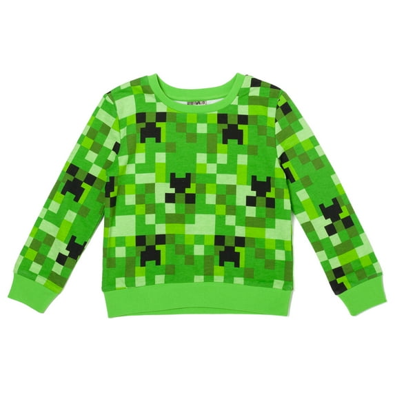 Minecraft Creeper Little Girls French Terry Pullover Sweatshirt Little Kid to Big Kid