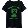 thumbnail image 1 of Minecraft Creeper Mine Build Nap Boy's Black T-shirt-XL, 1 of 2